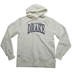 Drake Bulldogs Hoodie Mens Medium‎ White NCAA Basketball Fall Rush Sweatshirt